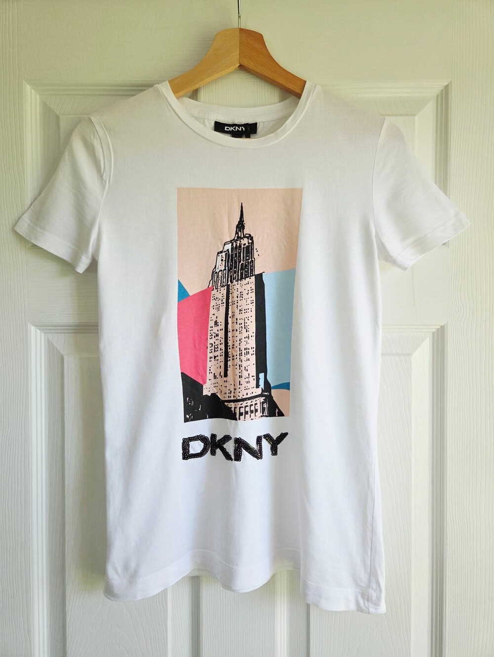 DKNY ✨️ Women's White Cotton Crewneck T-Shirt Size XXS